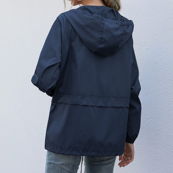 Women's Hooded Zip Up Raincoat
