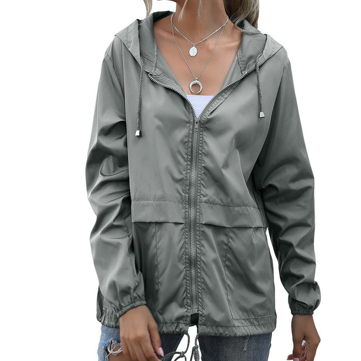 Women's Hooded Zip Up Raincoat