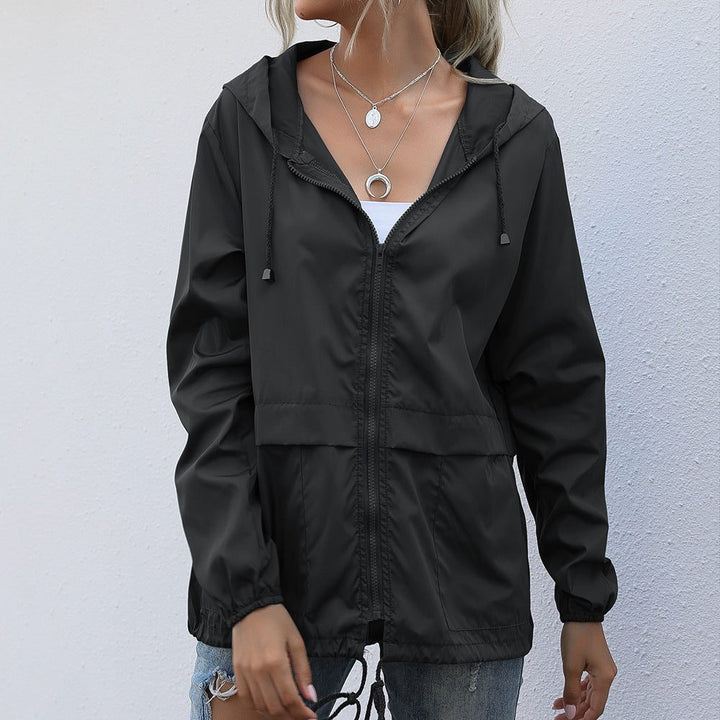 Women's Hooded Zip Up Raincoat