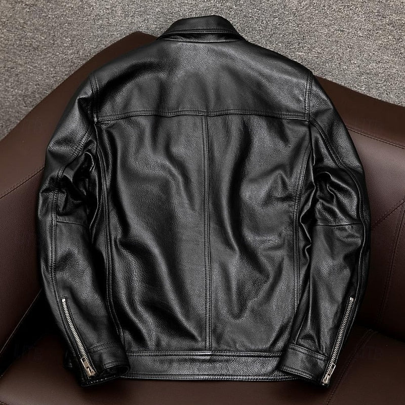 Men's Biker Jacket with Zip Front