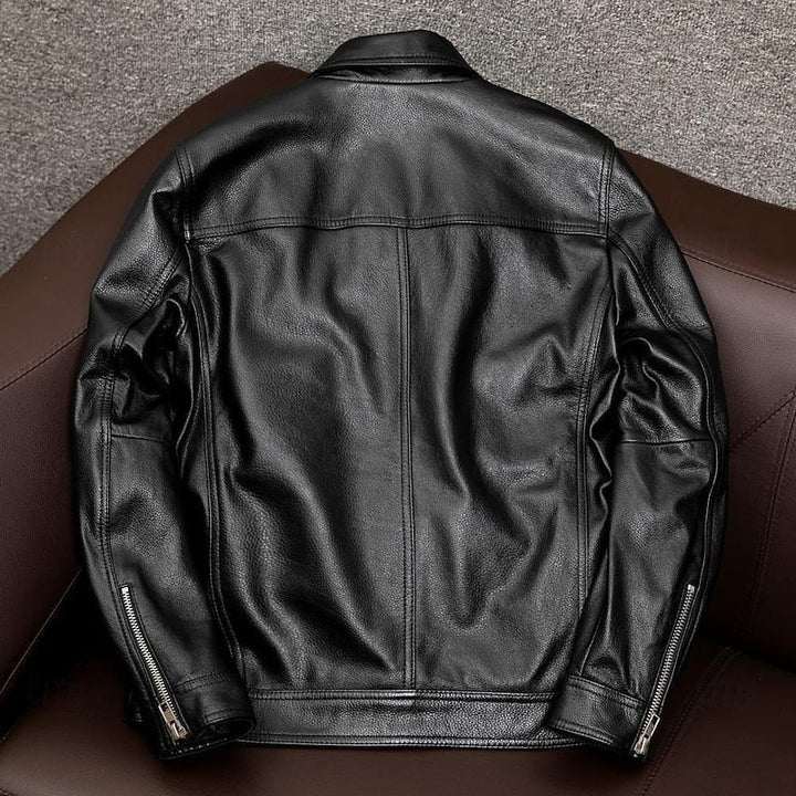 Men's Biker Jacket with Zip Front