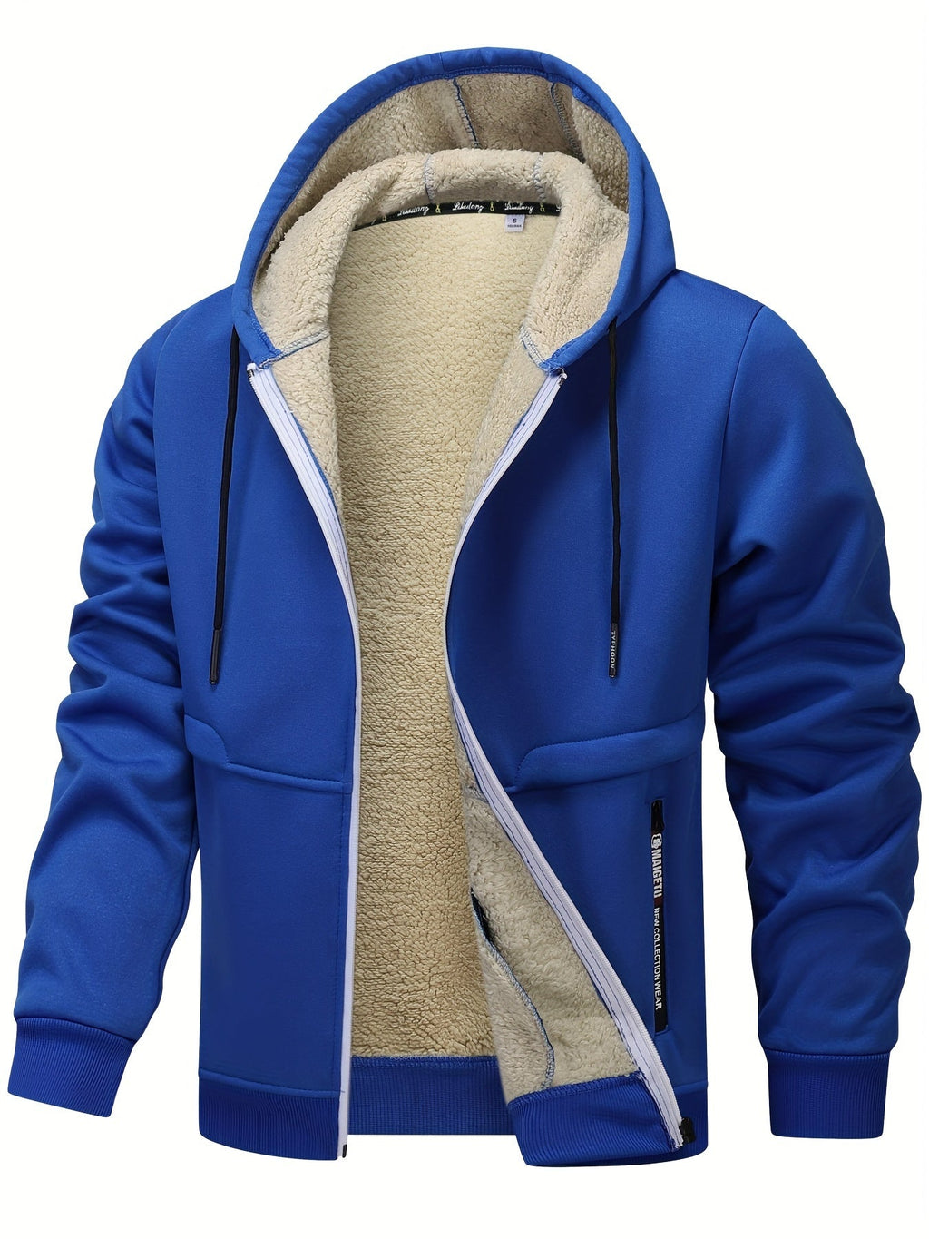 Chaqueta con capucha y cremallera de hombre