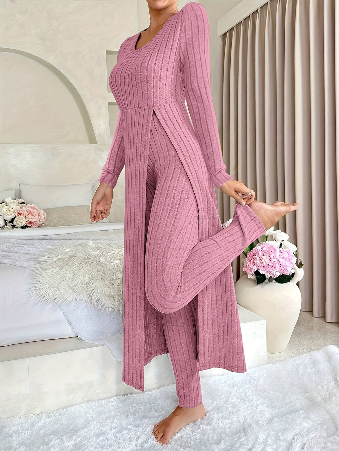 Women's Ribbed Loungewear Set