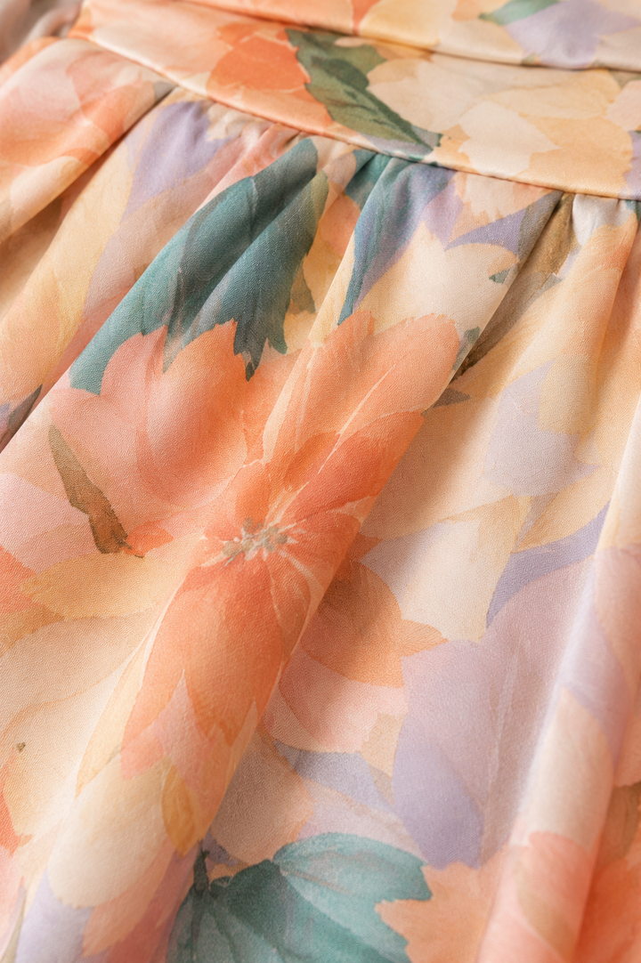 Women's Floral Halter Neck Maxi Dress