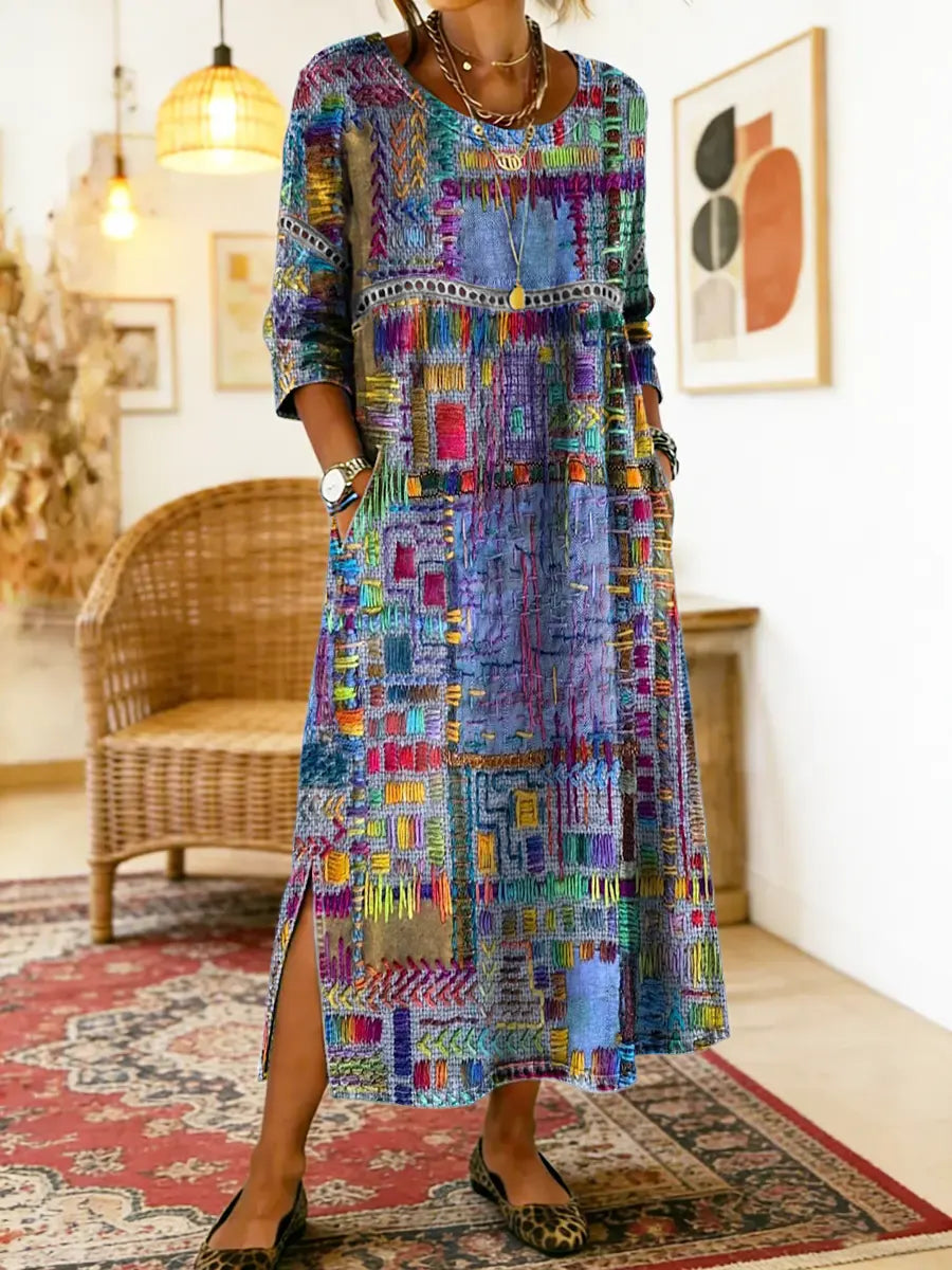 Women's Denim Patchwork Dress