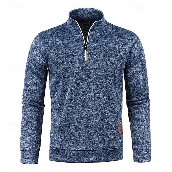 Men's Quarter Zip Textured Jumper