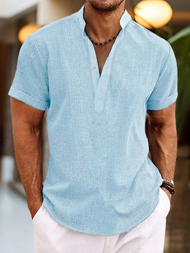 Men's Summer Henley Shirt