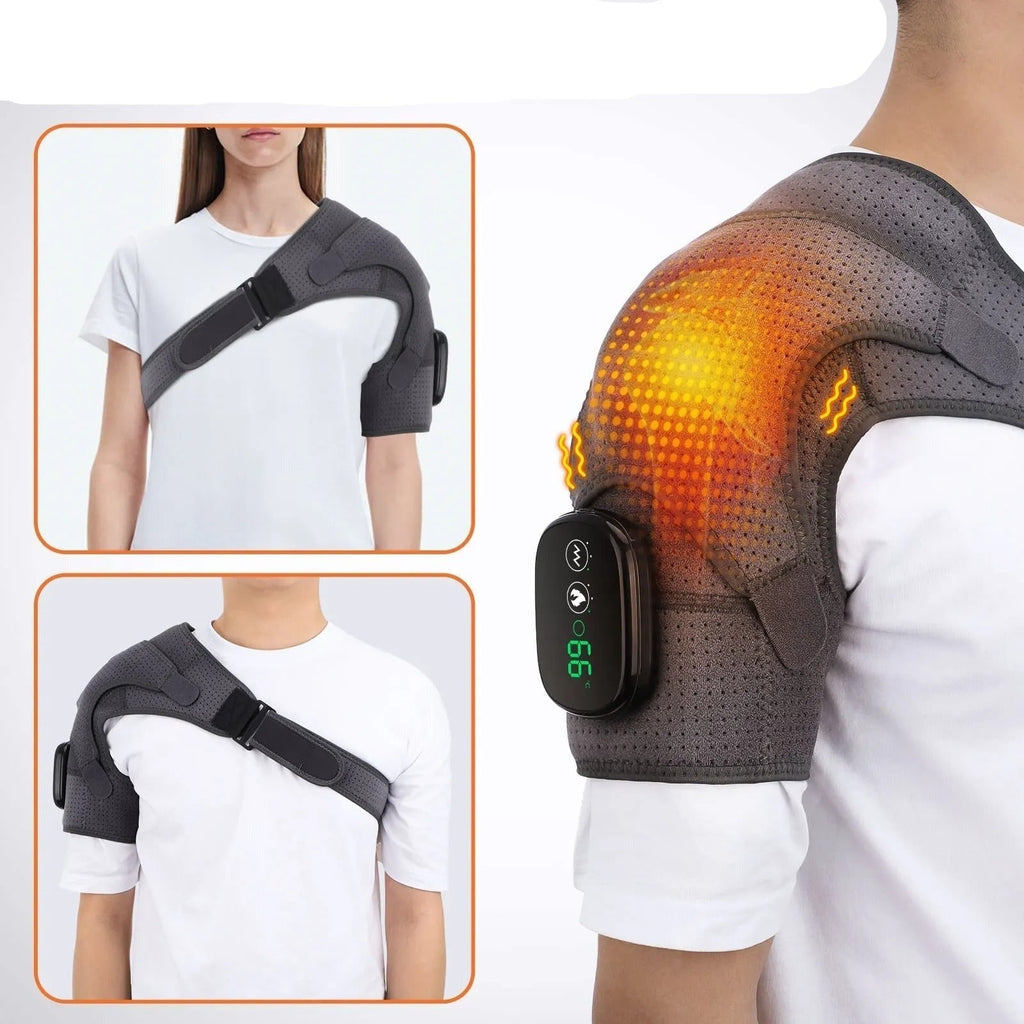 Electric Heating Pad for Shoulder Pain with Cordless Vibration Massage and Adjustable Strap - Image 5