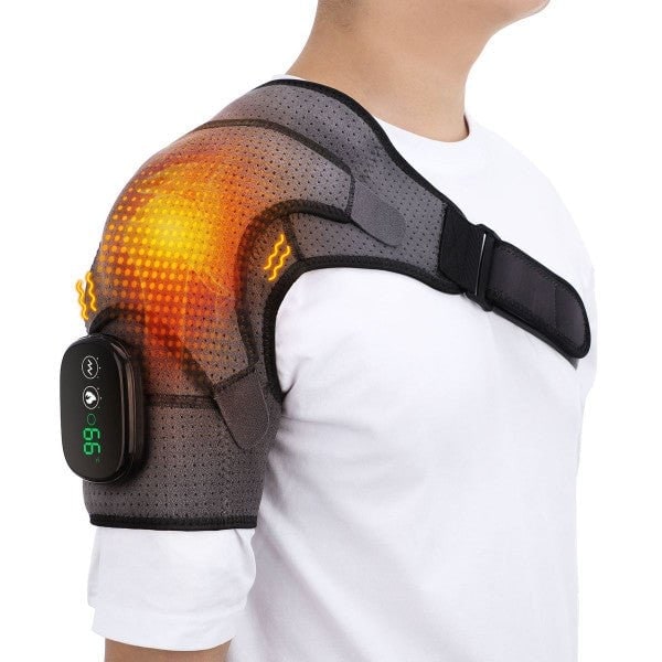 Electric Heating Pad for Shoulder Pain with Cordless Vibration Massage and Adjustable Strap - Image 6