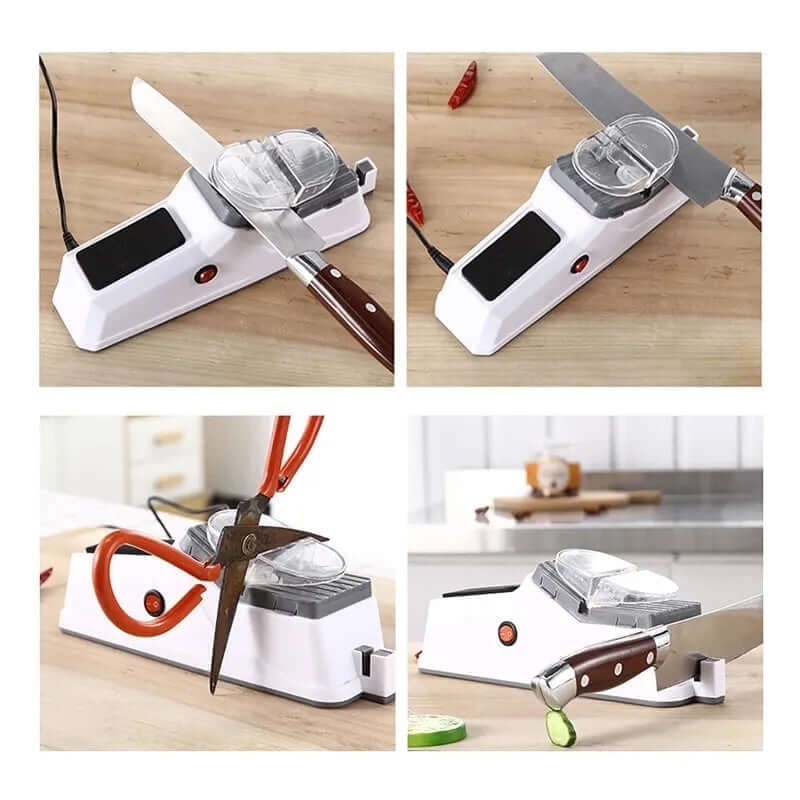 Electric Knife Sharpener with Automatic Grinding and Scissors Sharpening Slot - Image 2