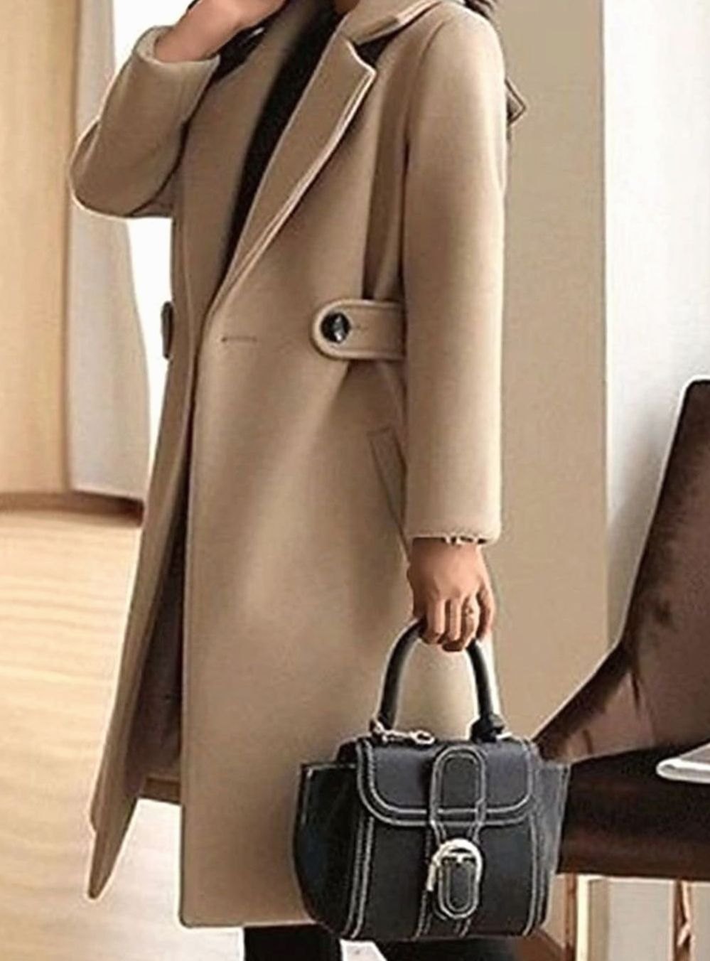 Women's Belted Wool Blend Coat