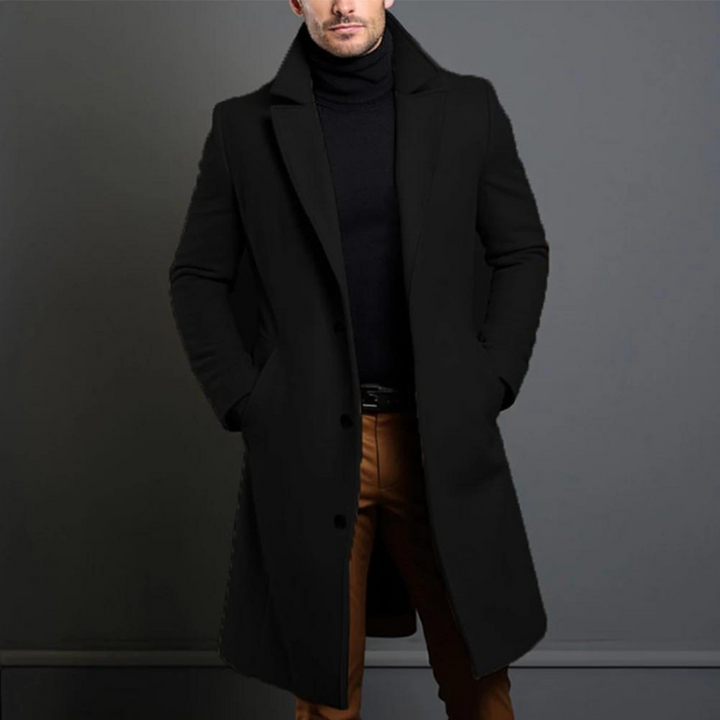 Men's Slim Fit Long Lapel Coat
