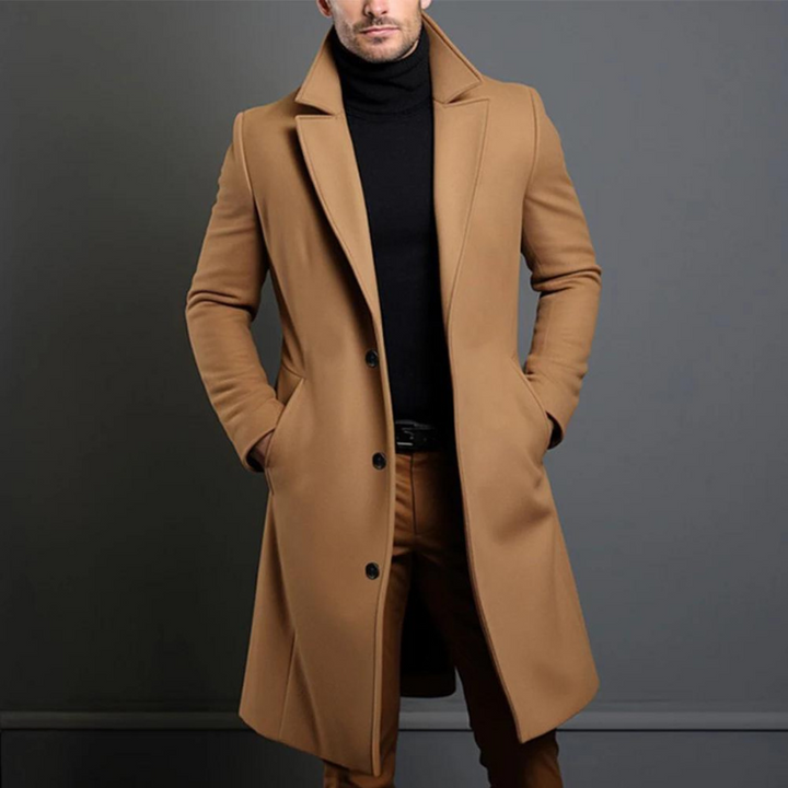 Men's Slim Fit Long Lapel Coat