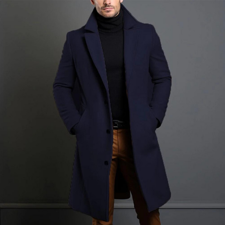 Men's Slim Fit Long Lapel Coat