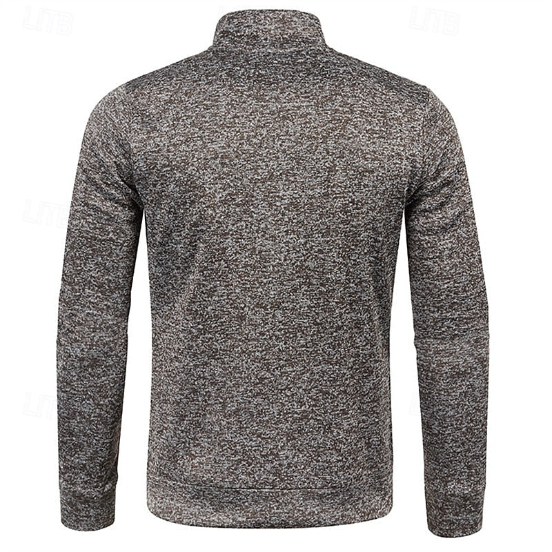 Men's Quarter Zip Textured Jumper