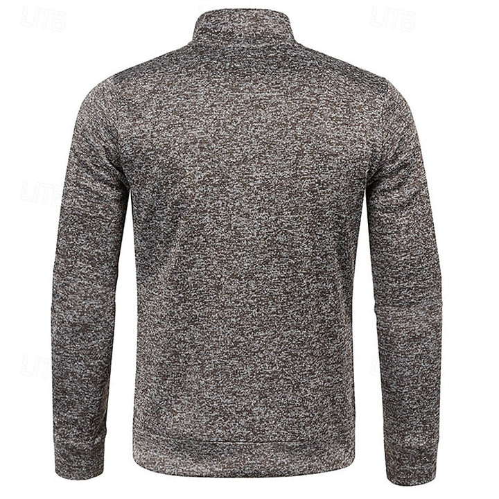 Men's Quarter Zip Textured Jumper