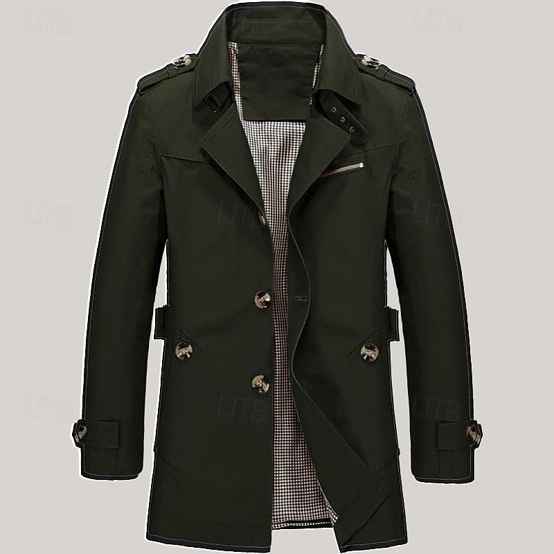 Men's Long Single Breasted Overcoat