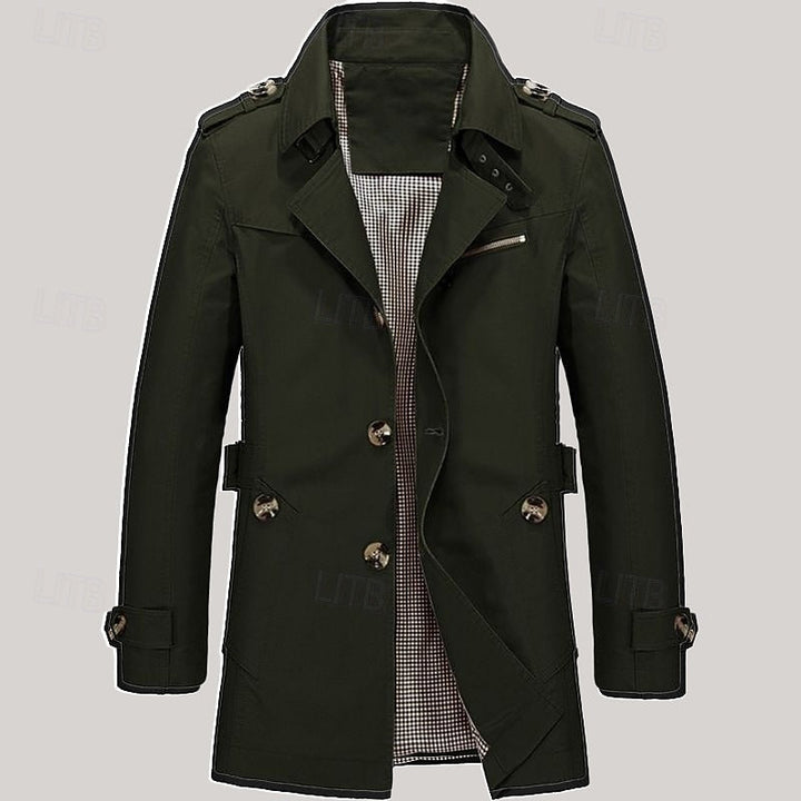 Men's Long Single Breasted Overcoat