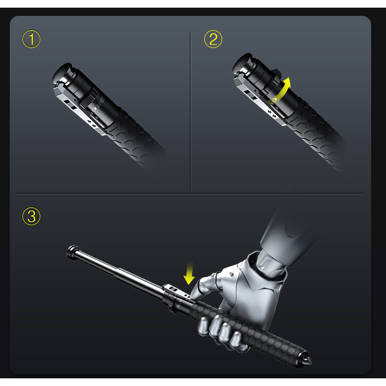 Expandable Baton with Spring-Loaded Telescopic Design and Glass Breaker for Self Defense - Image 5
