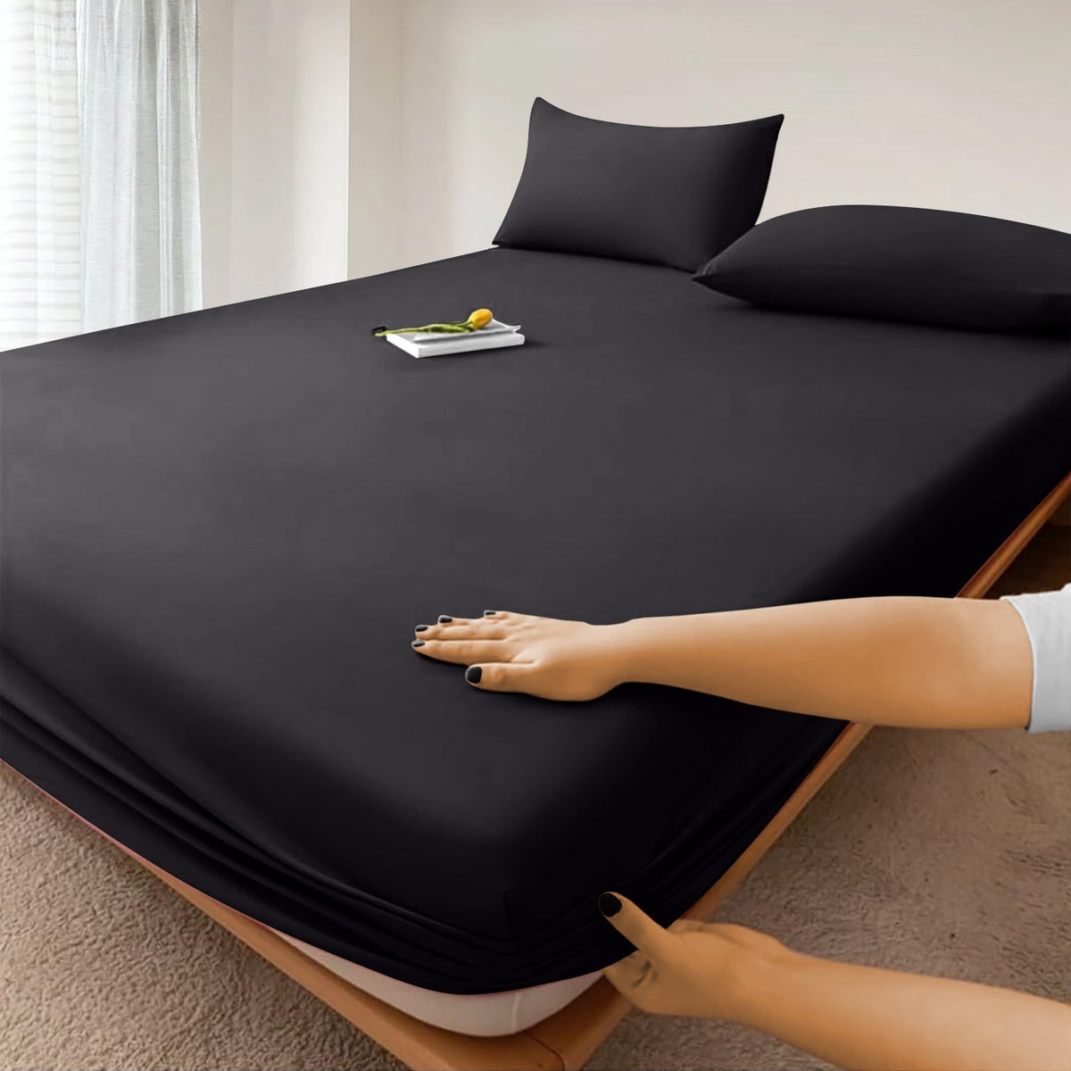 Extra Deep Fitted Bed Sheet with Wrinkle-Resistant Smooth Finish and Secure Elasticized Corners - Image 34
