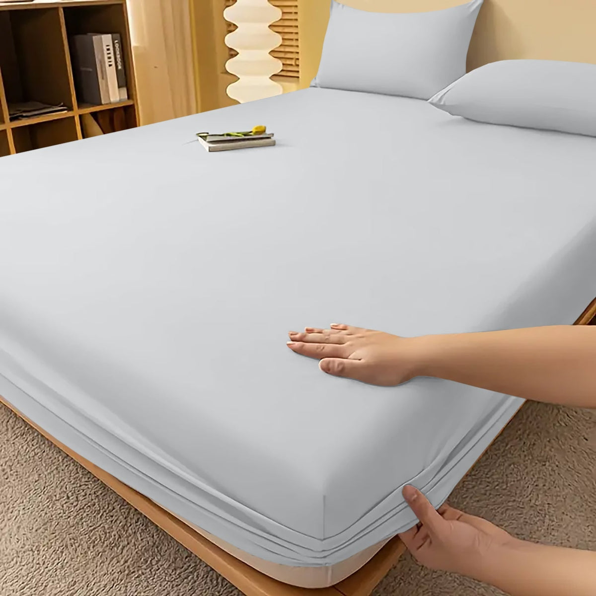 Extra Deep Fitted Bed Sheet with Wrinkle-Resistant Smooth Finish and Secure Elasticized Corners - Image 47
