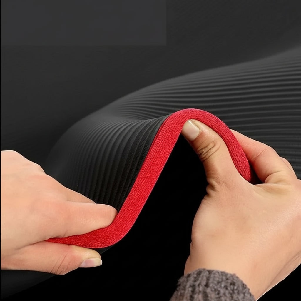Extra Thick Non-Slip Exercise Mat with 10mm Cushioning and Fabric Border - Image 3