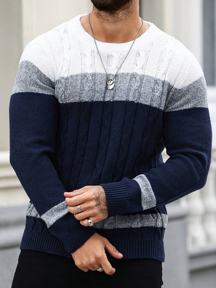 Men's Cable Knit Crew Neck Jumper