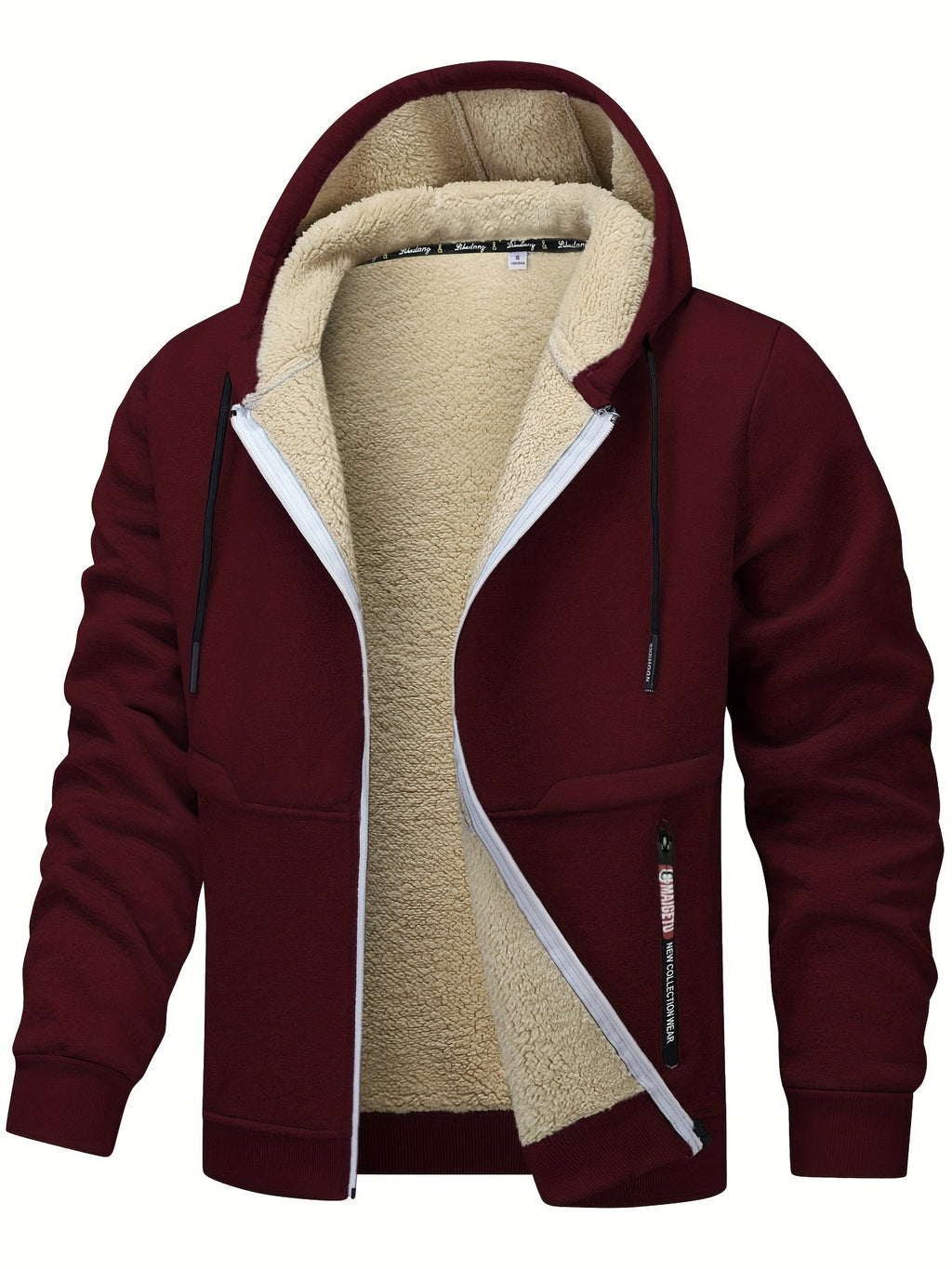 Chaqueta con capucha y cremallera de hombre