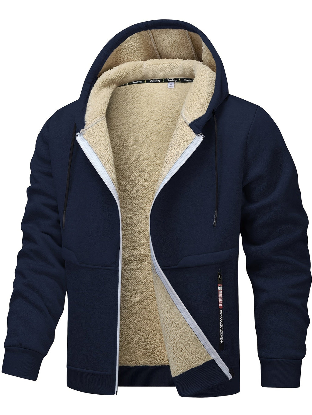 Chaqueta con capucha y cremallera de hombre