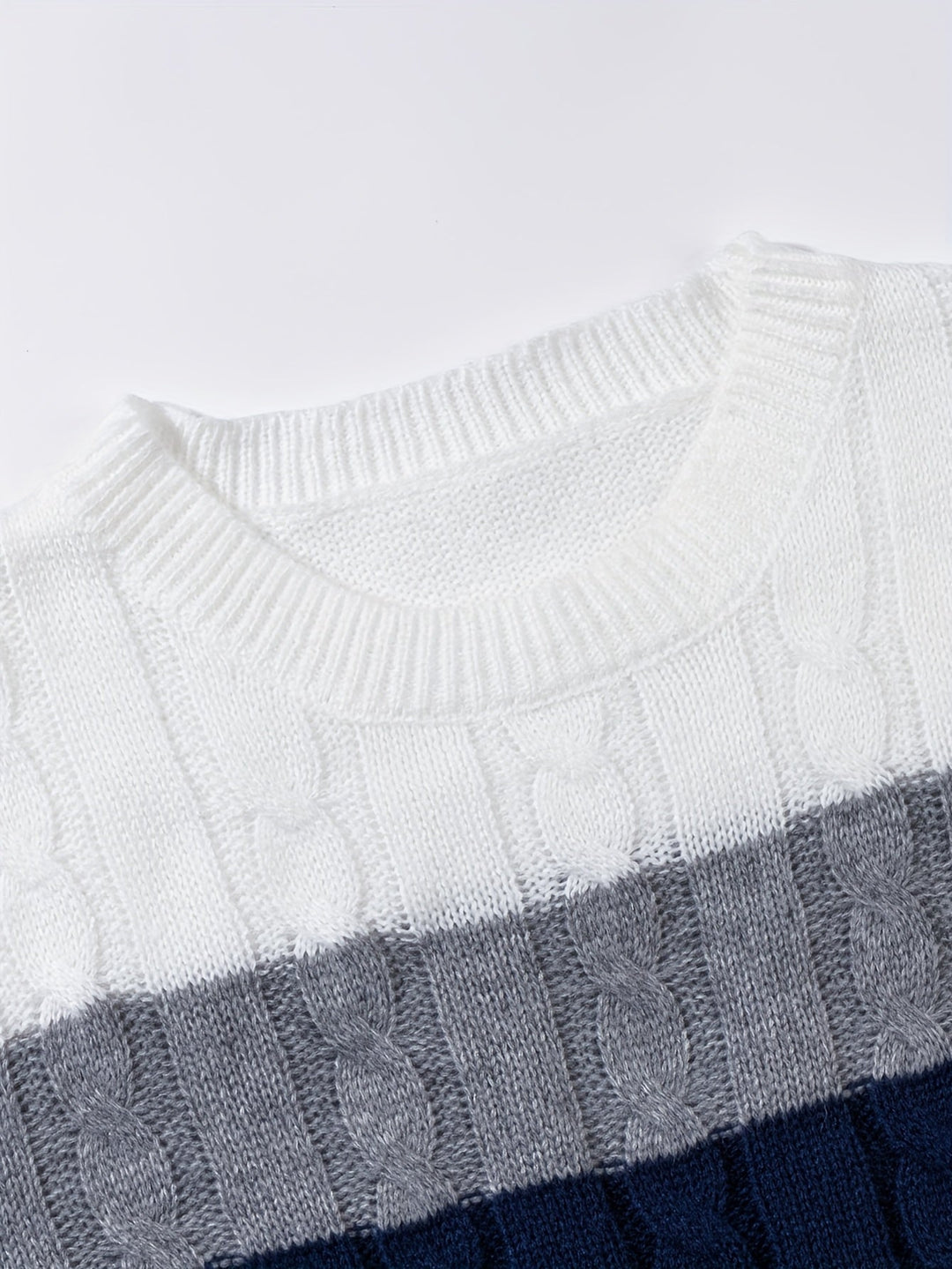 Men's Cable Knit Crew Neck Jumper
