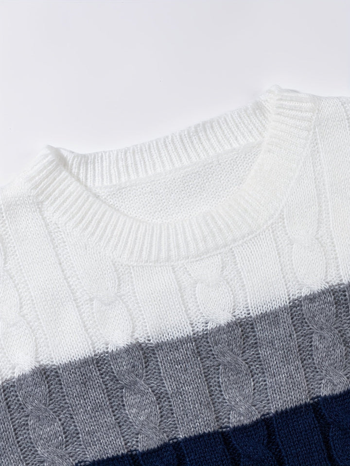 Men's Cable Knit Crew Neck Jumper