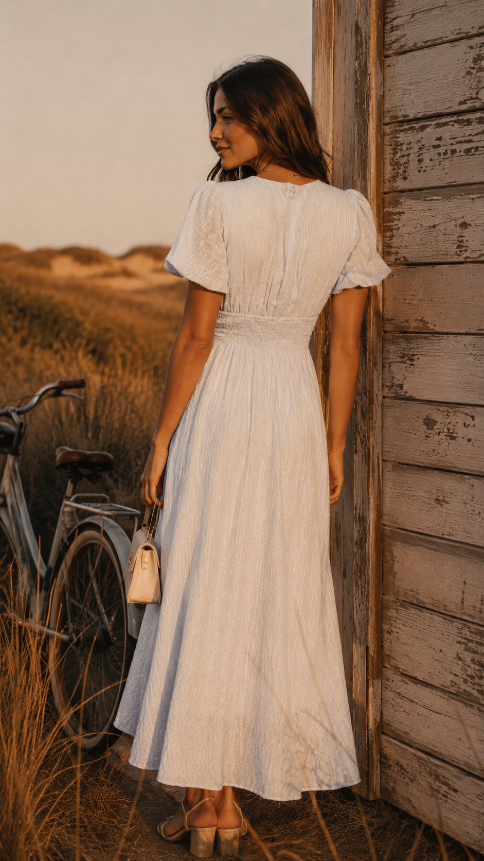Women's Wedding Guest V-Neck Midi Dress