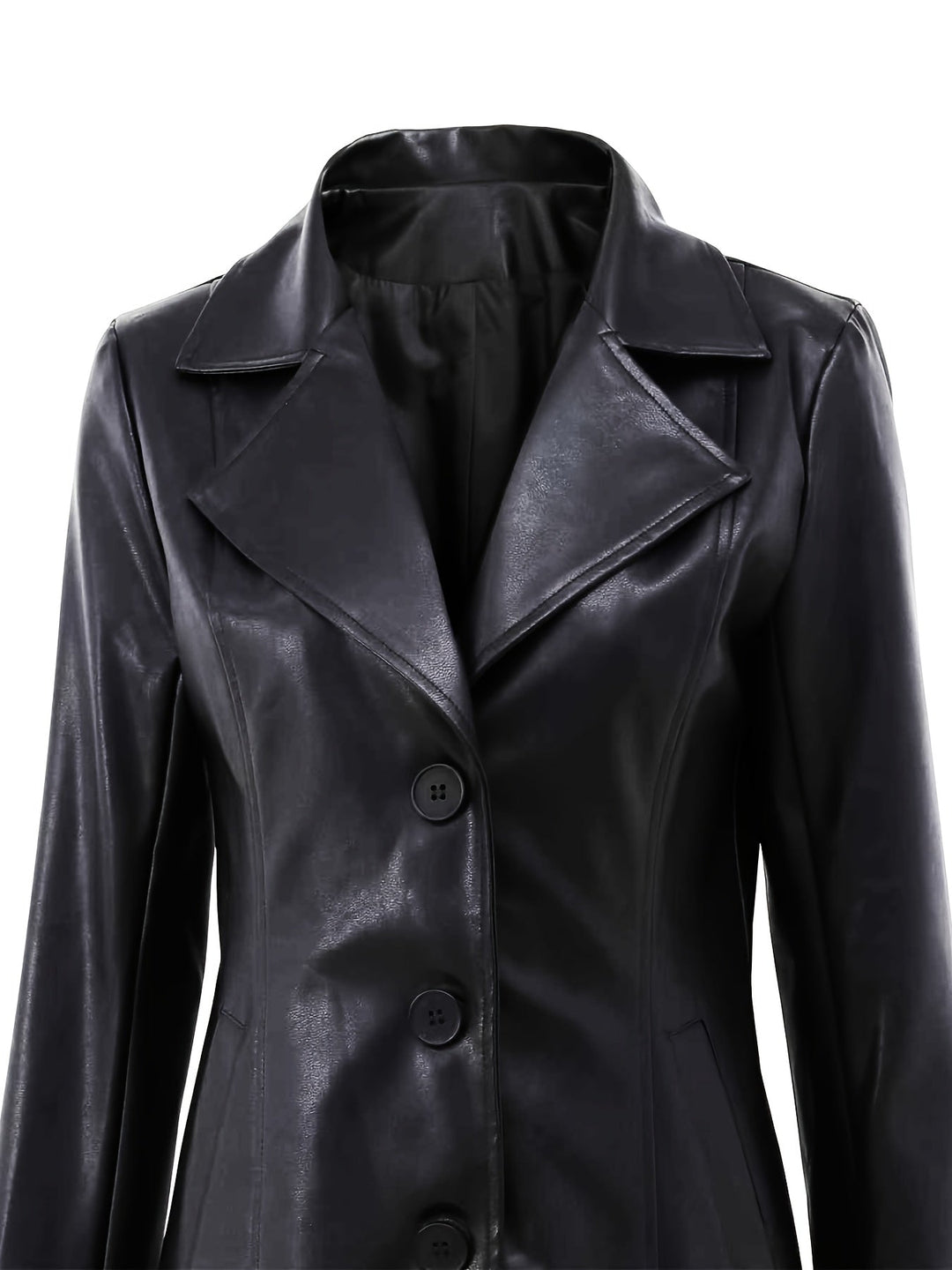 Women's A-Line Mid Length Coat with Notched Collar