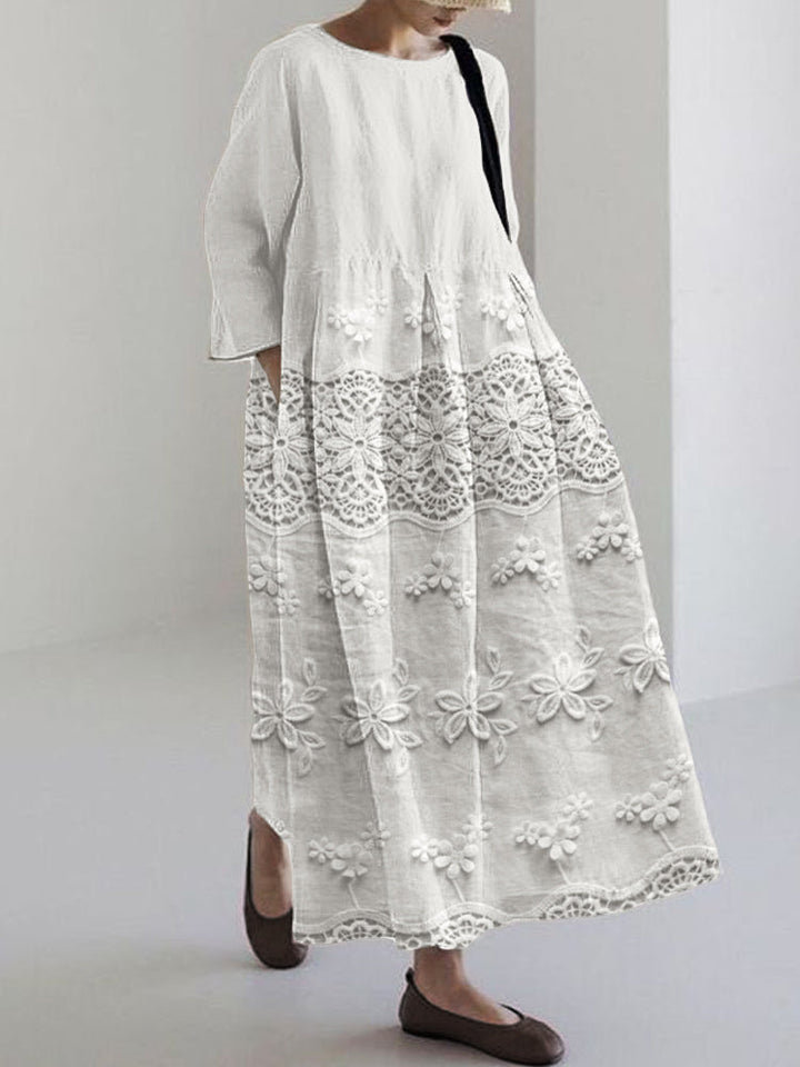 Beata | Elegant Lace Midi Dress
