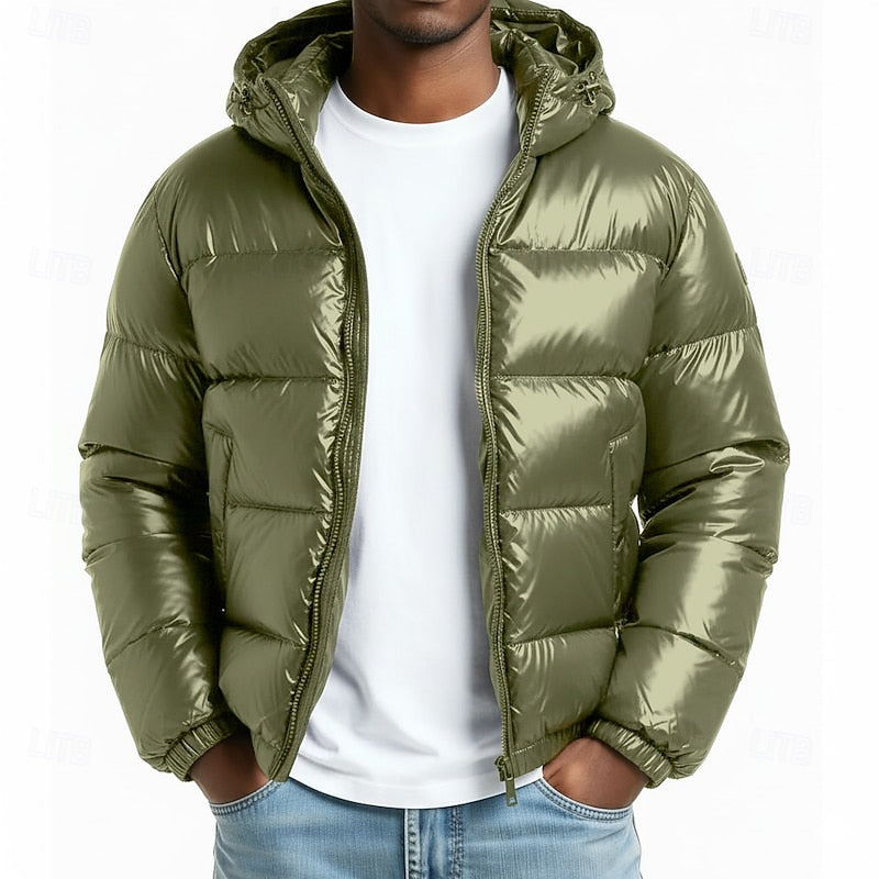 Men's Padded Winter Jacket with Hood