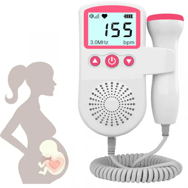 Fetal Doppler with Backlit Lcd Display and Speaker for Home Pregnancy Monitoring - Image 1