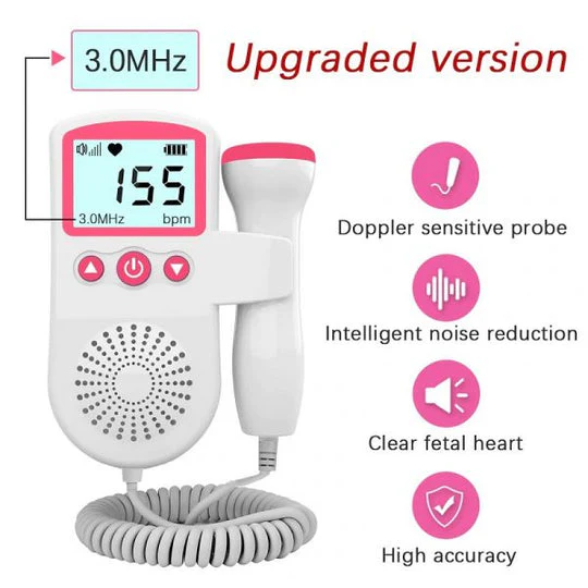 Fetal Doppler with Backlit Lcd Display and Speaker for Home Pregnancy Monitoring - Image 7