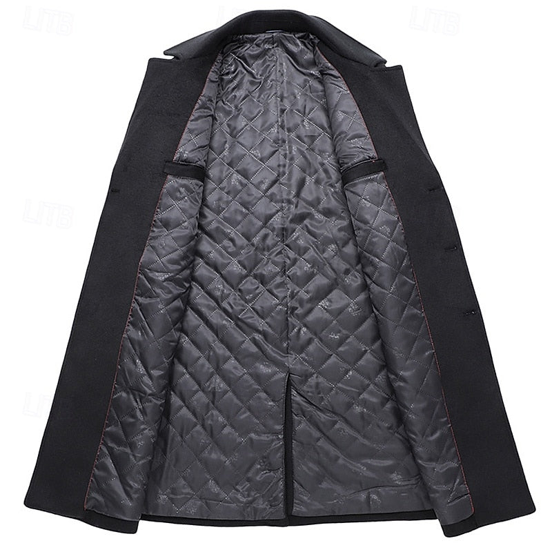 Cappotto lungo doppiopetto da uomo