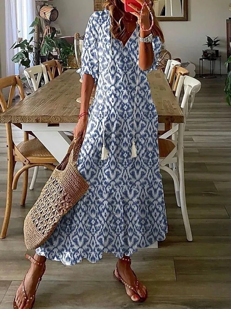 Kamila | Women's Maxi Boho Dress V-Neck