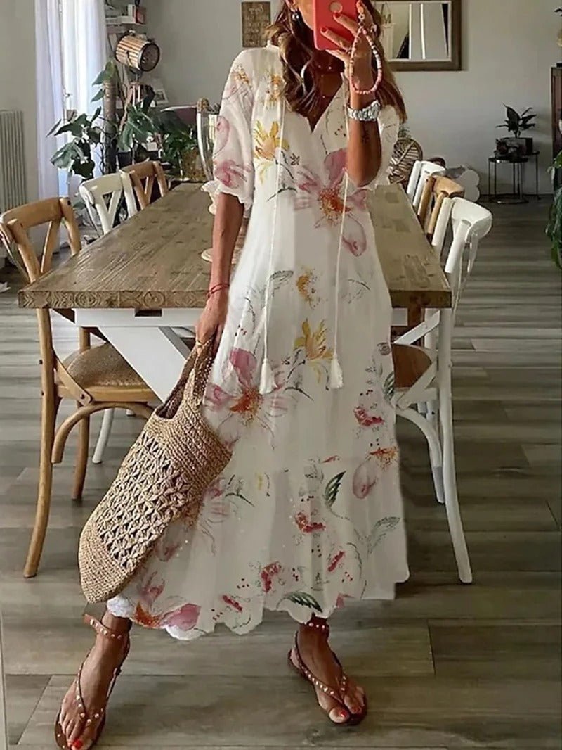 Kamila | Women's Maxi Boho Dress V-Neck