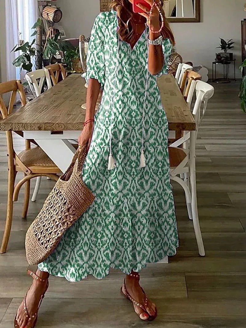 Kamila | Women's Maxi Boho Dress V-Neck