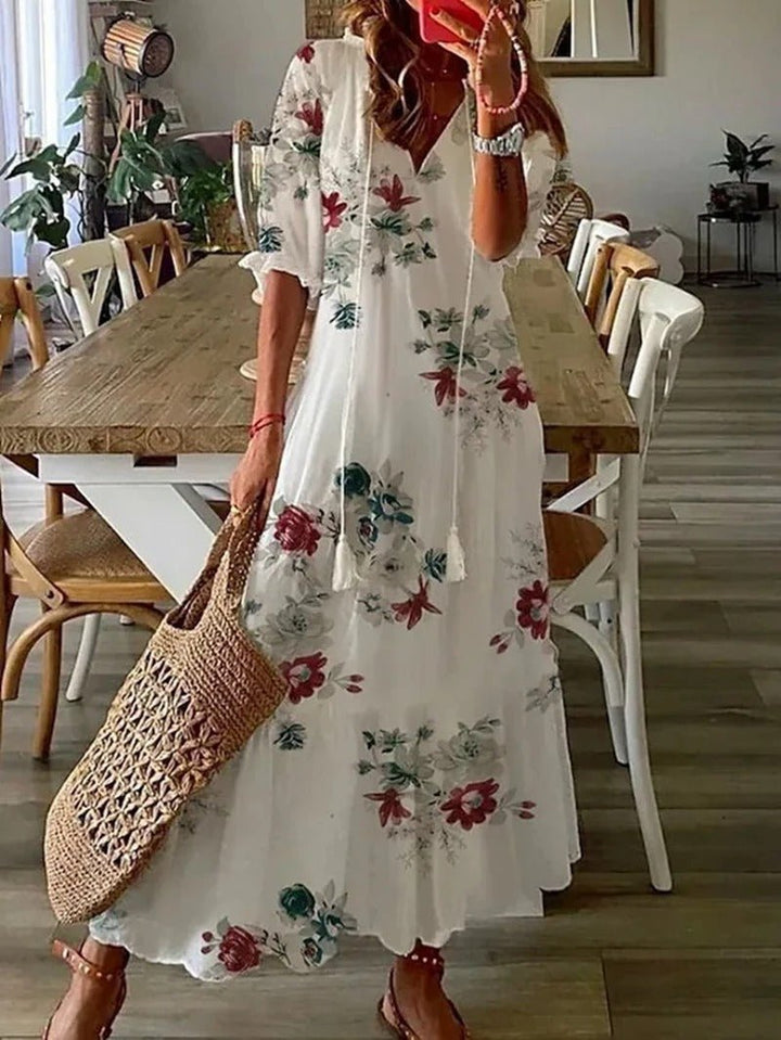 Kamila | Women's Maxi Boho Dress V-Neck