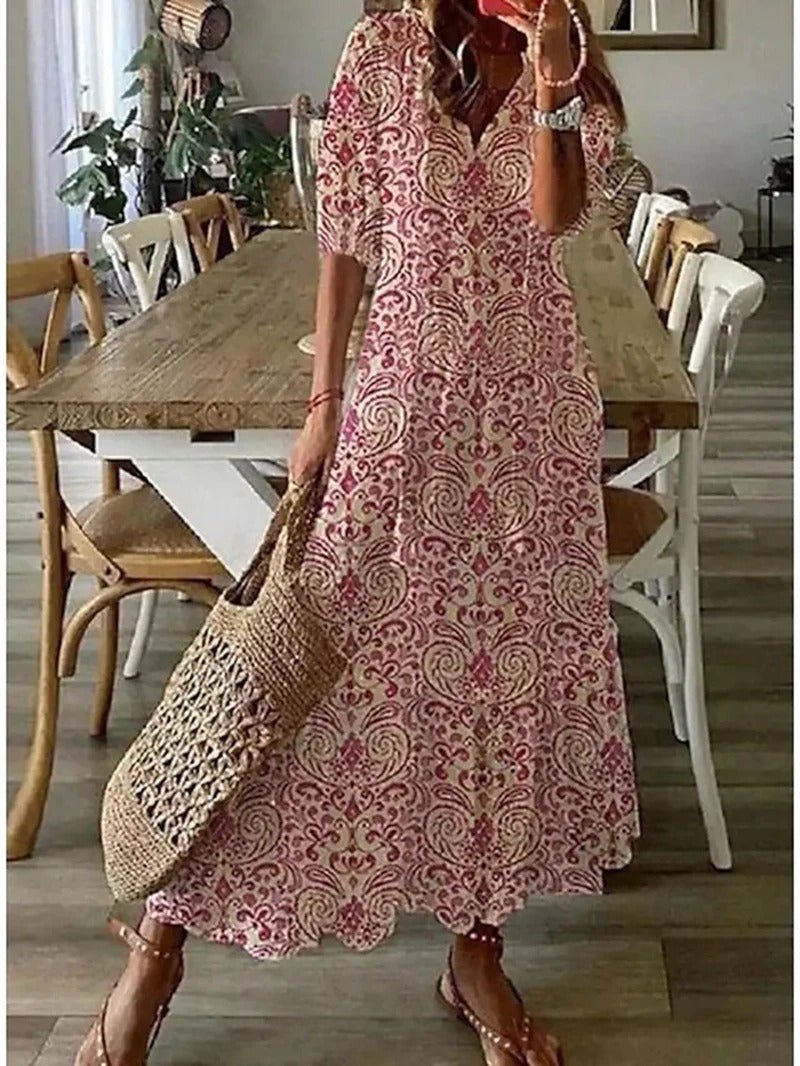 Kamila | Women's Maxi Boho Dress V-Neck