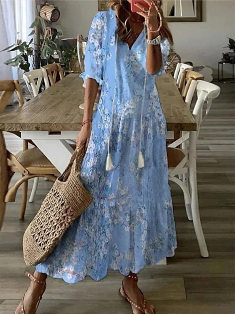 Kamila | Women's Maxi Boho Dress V-Neck