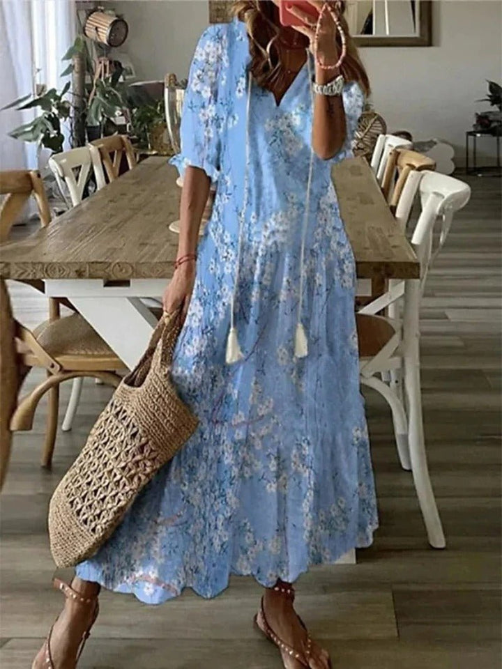 Kamila | Women's Maxi Boho Dress V-Neck