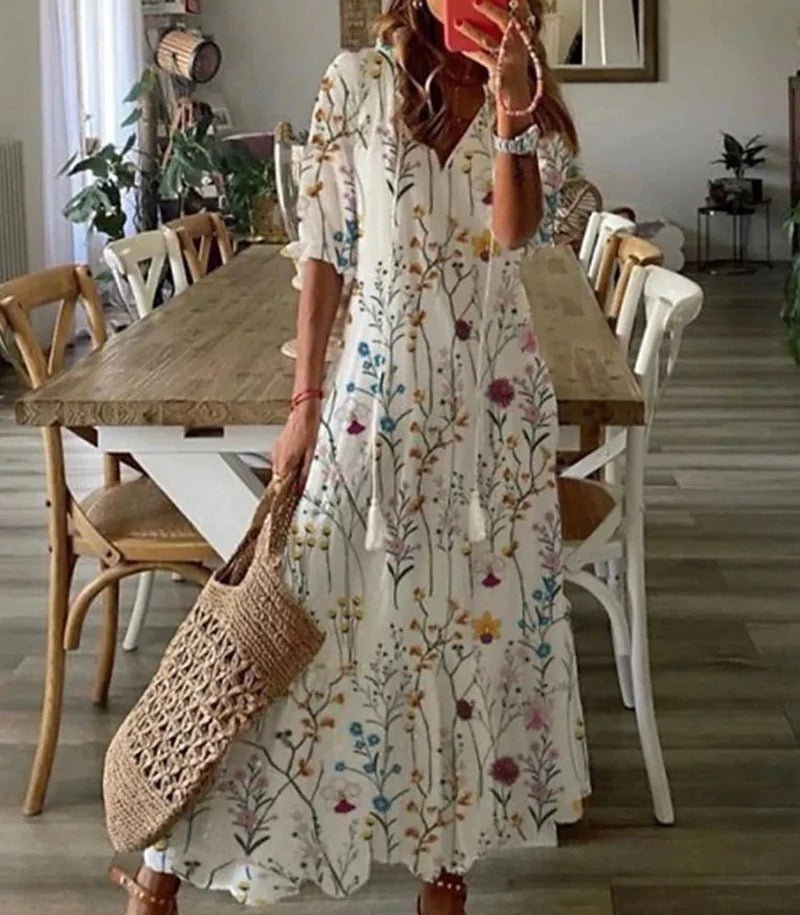 Kamila | Women's Maxi Boho Dress V-Neck