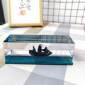 Fluid Drift Bottle Desk Ornament with LED Light Base and Floating Ship - Image 10