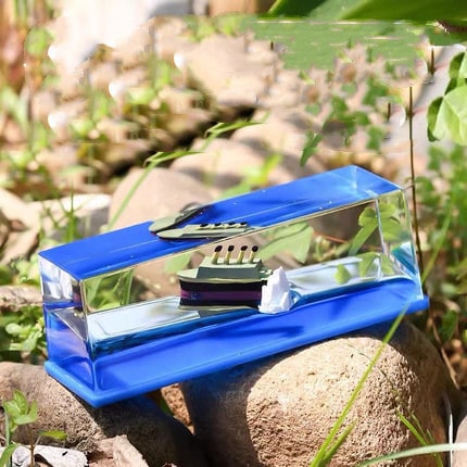 Fluid Drift Bottle Desk Ornament with LED Light Base and Floating Ship - Image 14