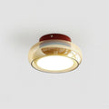Flush Mount Ceiling Light with Amber Glass Shade and Integrated LED Warm White - Image 16