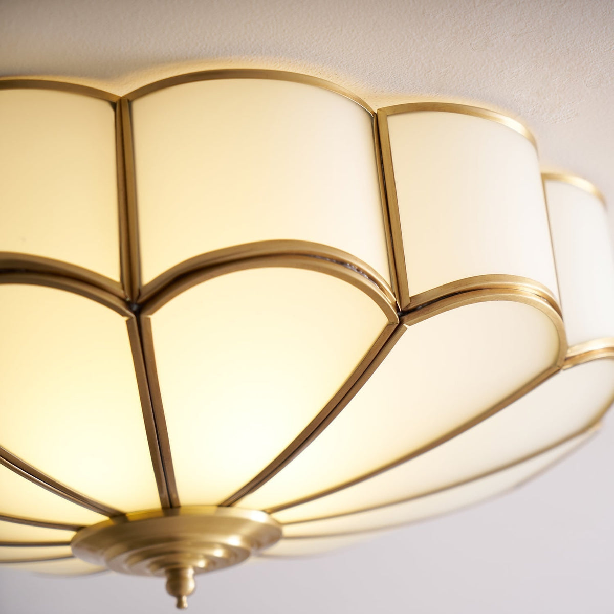 Flush Mount Ceiling Light with Floral Scalloped Design and Frosted Glass - Image 49